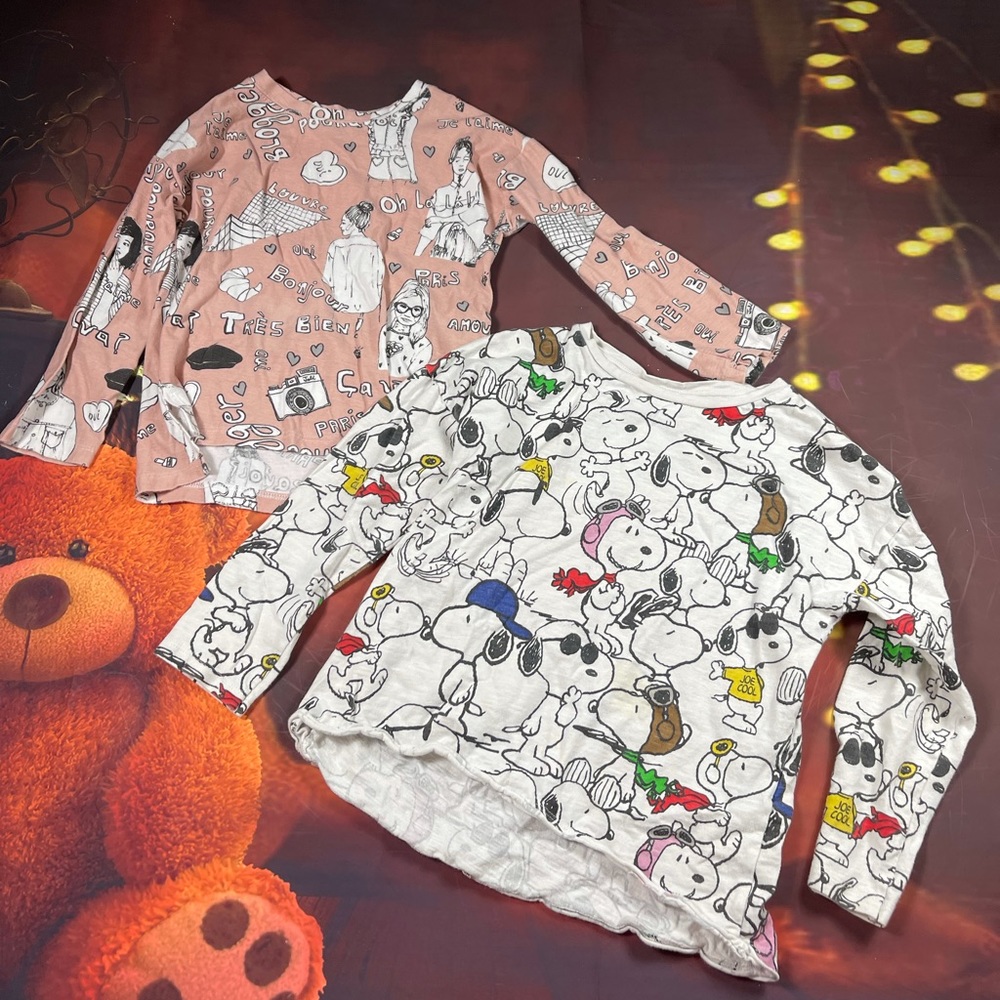 Zara girls long sleeve tees